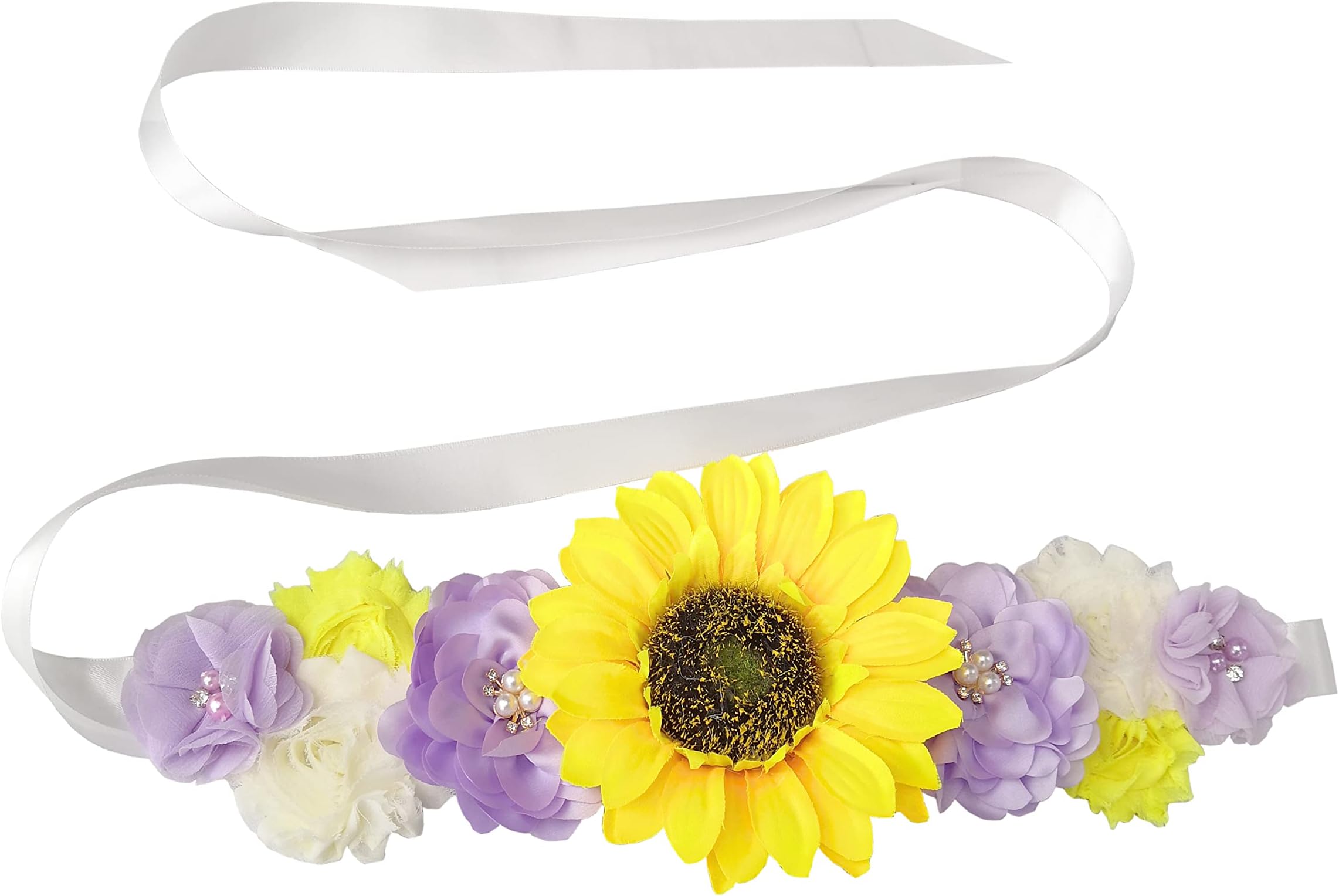 Sunflower Baby Shower Sash for Gender Reveal Sunflower Maternity Sash Belts Flowers Pregnancy Belly Sash Belts Boy or Girl