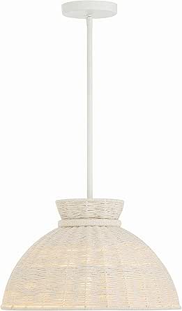 Crystorama Reese 1 Light Matte White Pendant