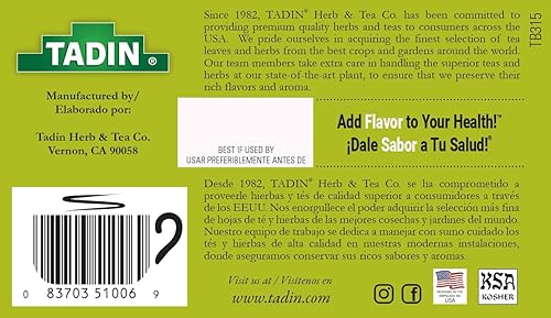 Miniatura 2 de Tadin Riosan - Té de hierbas, sin cafeína, descafeinado, 24 bolsas de té por caja, paquete de 6