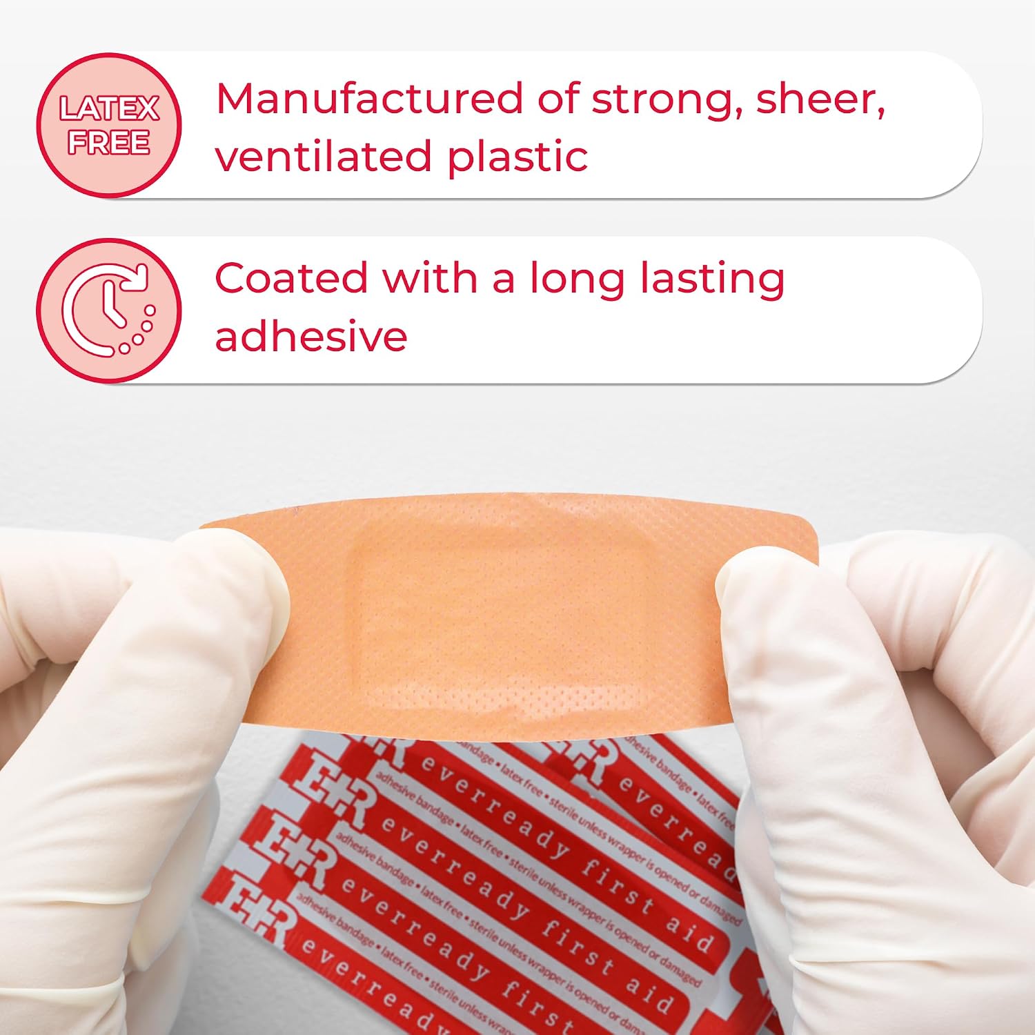 Ever Ready First Aid 2” x 4 ½” Plastic Adhesive Bandages, Latex-Free, Sterile Strips for Wound Protection – 100 Count image 4