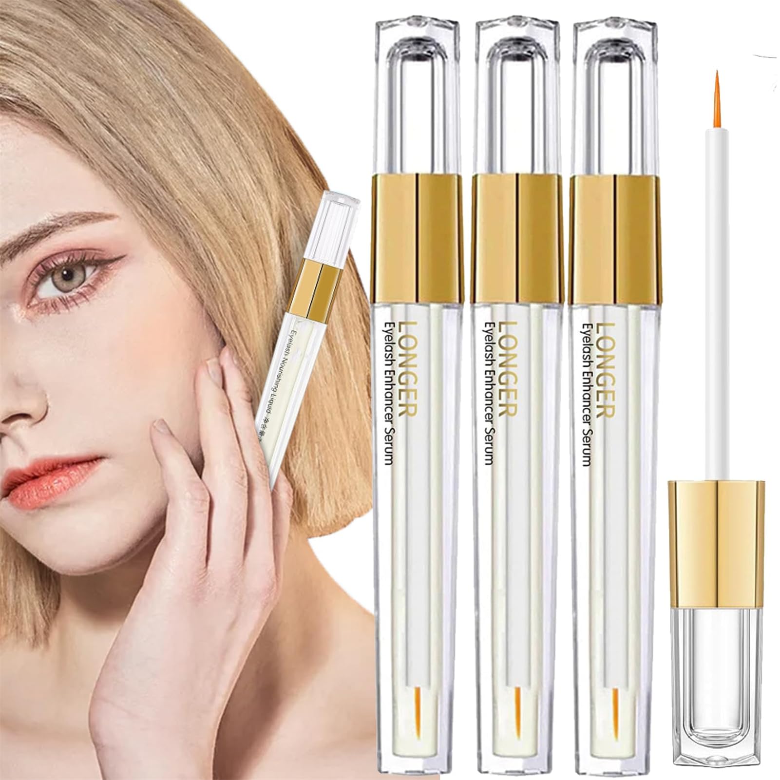 TERRIFIEyelash Growth Serum, 3Pcs Natural Lash Growth Serum, Eyebrow Enhancer Lash Boost Serum to Thicker and Fuller Lashes