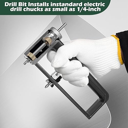 Miniatura 4 de Cortador de agujeros de chapa metálica con 2 brocas, sierra de agujero de metal ajustable, agujeros circulares de 2 a 12 pulgadas, cortador circular