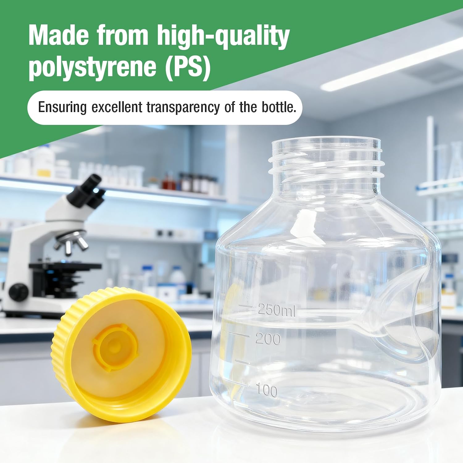 PEKYBIO 250mL Sterile Vacuum Filter Units with 0.22um PES Membrane, Individually Wrapped, 12Pcs