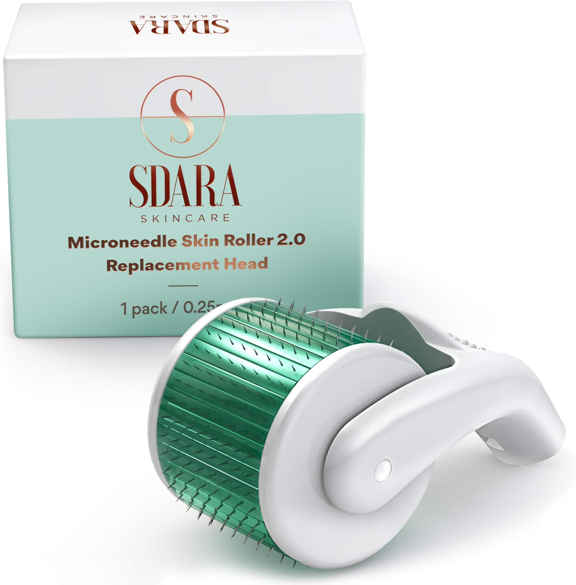 Skin Roller Head for Version 2.0, 192 Stainless Steel Micro Needle 0.25mm length Includes Free Storage Cover (Replacement Head only)