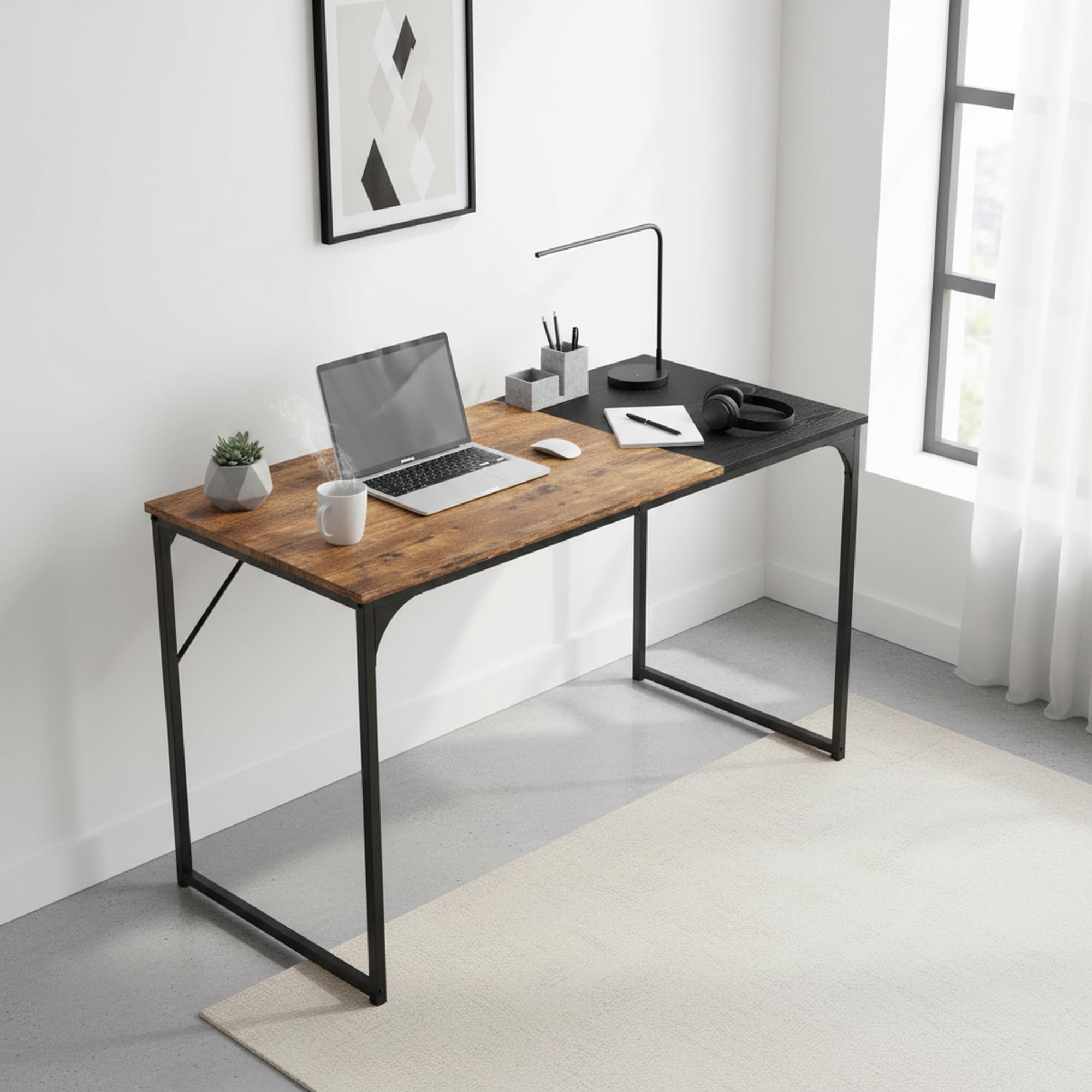 Amazon.com: Homy Casa Industrial Computer Desk, 47.2