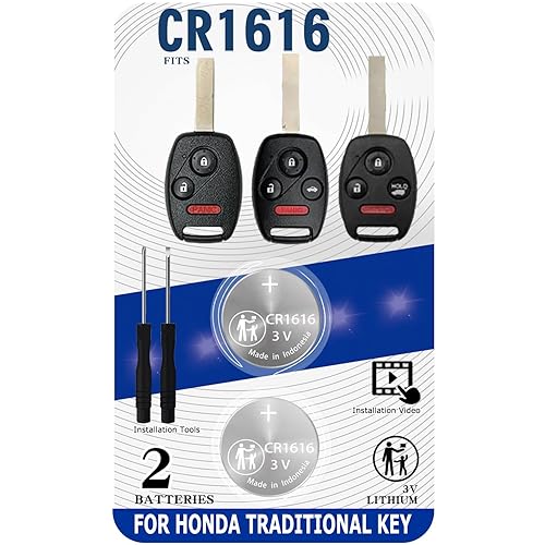 Key Fob Battery Replacement for Honda (Accord 03-13, Civic 06-13,