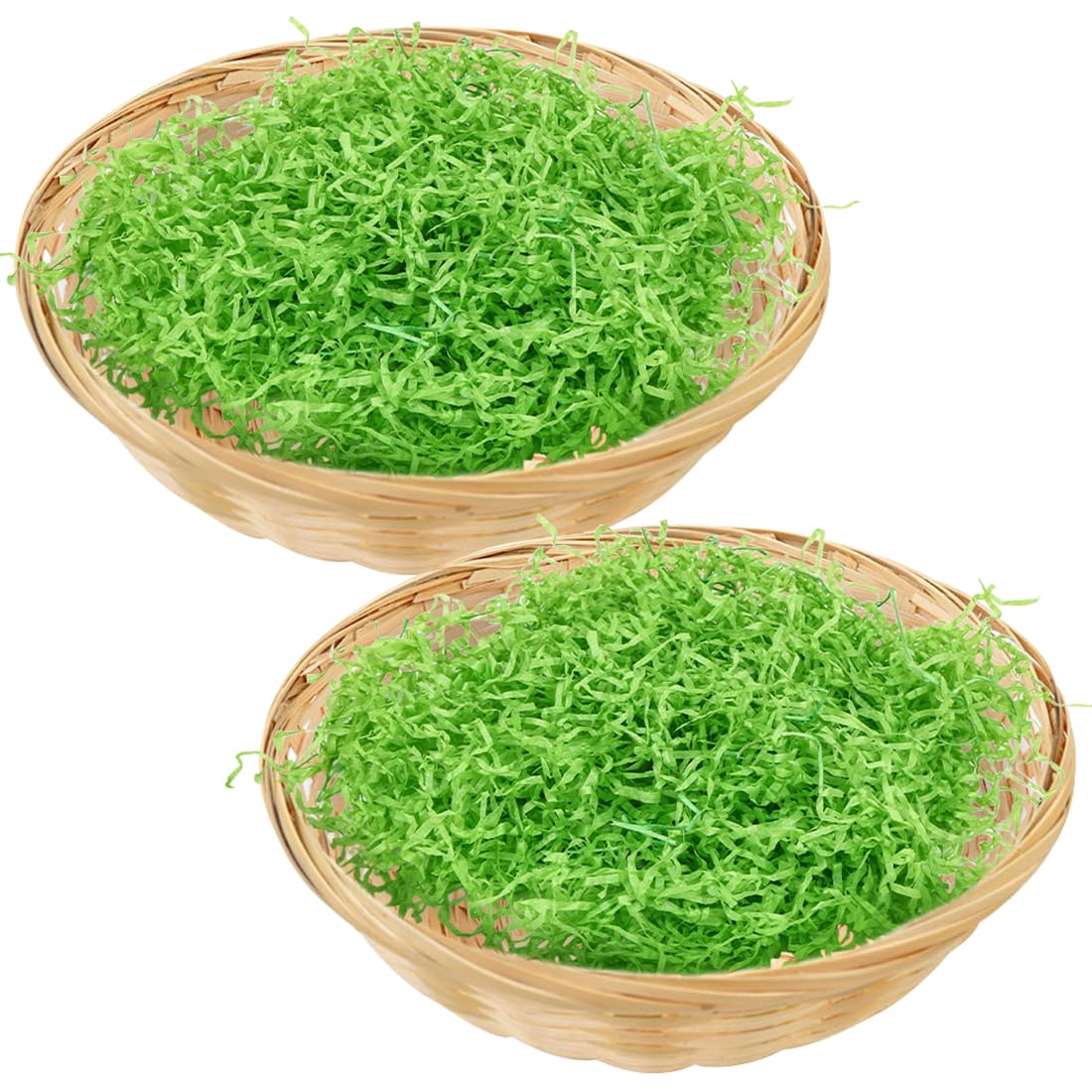 Bluelves 2 kosze wielkanocne + 100 g trawy wielkanocnej, kosze wiklinowe, kosze na jajka wielkanocne, koszyk wielkanocny dla dzieci, koszyki wielkanocne, rękodzieło, prezent na Wielkanoc