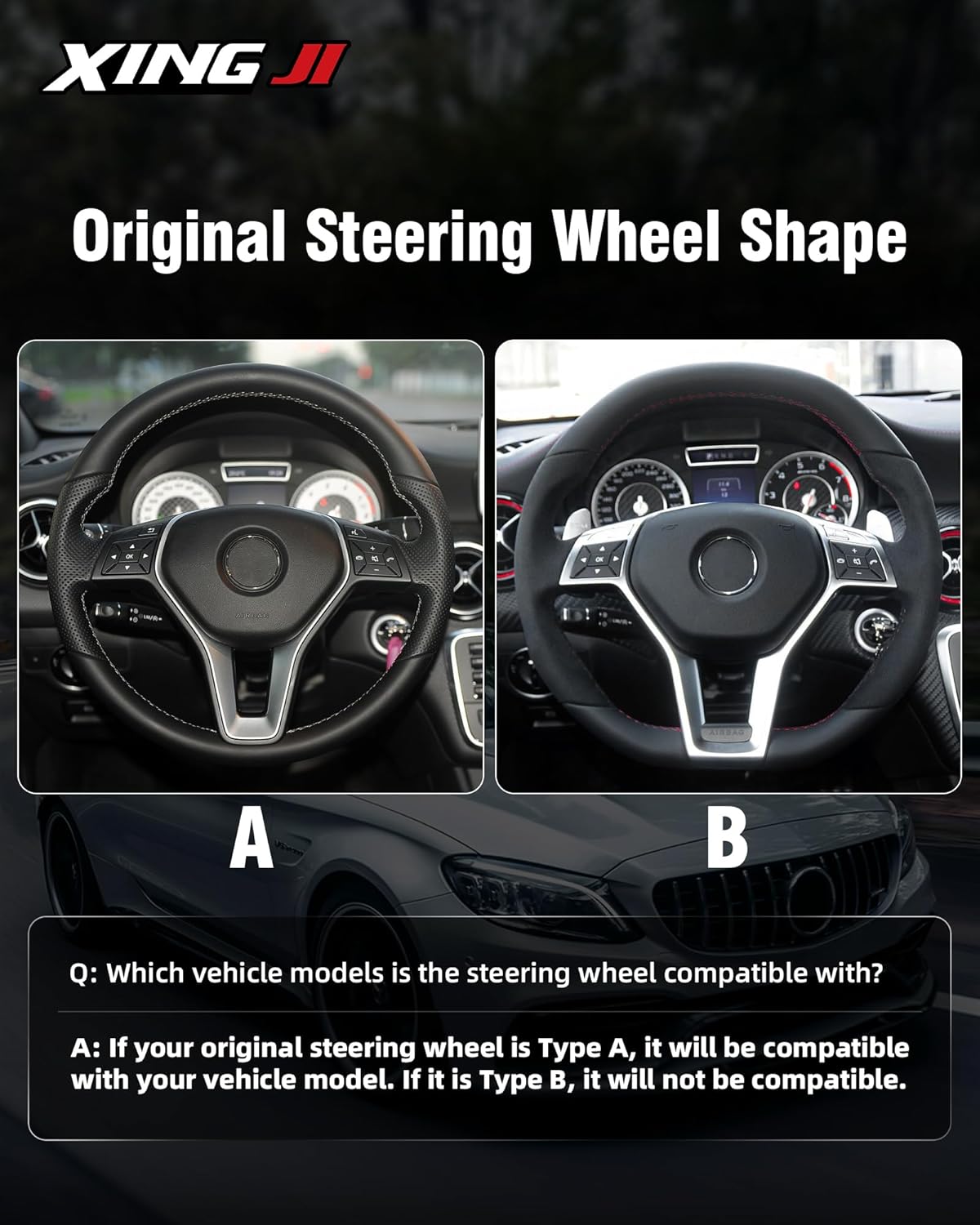 Real Carbon Fiber Steering Wheel for Mercedes Benz A-Class W176 2013-2015 for C-Class W204 S204 2010-2013 for 2013 CLS C218 X218