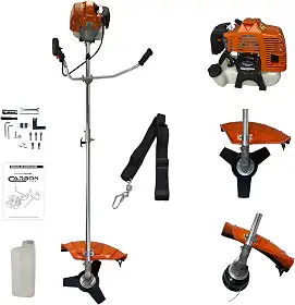 Roçadeira 52cc 2,5HP Aparador de Grama Lateral a Gasolina 2T com Tubo Bipartido Profissional Carbon Fak