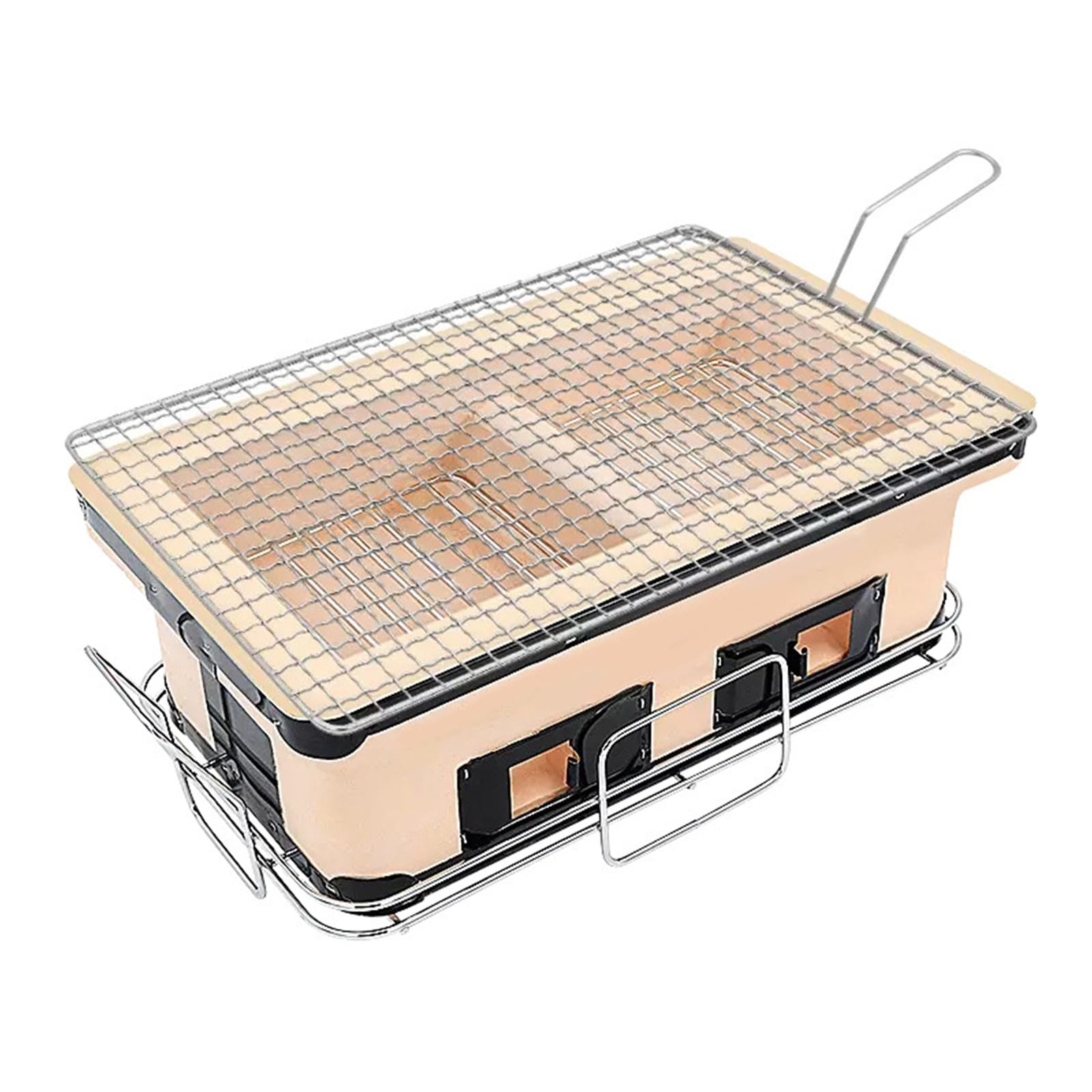 Barbecue a Carbone Stufa, Griglia per Barbecue in Stile Giapponese, Griglia a Carbone in Ceramica, Griglia da Tavolo, Griglia Portatile per Esterni, Forno per Barbecue per Interni(40x23.5x16cm/15.7x9x