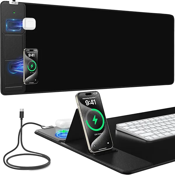 Mouse Pad, Office Desk Mat, Large Gaming Mousepad with Superior Micro-Weave Cloth, XXL Desk Pad with Stitched Edges, Non-Slip, Waterproof Writing Keyboard Pad for Gamer, Laptop, Work & Home