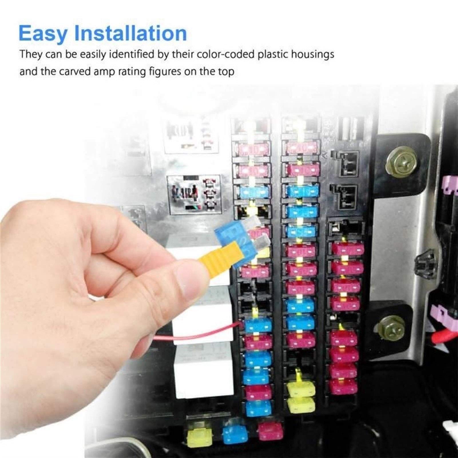 Kit de fusibles for coche y camión, 220 Uds., APM ATM, Mini AMP, surtido de fusibles de cuchilla estándar, juego de cuchillas, Mini película de seguro de coche Cableado de protección