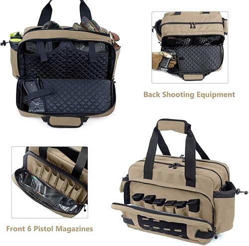 Vista 30 de Bolsa de tiro para pistola - Estuche táctico para pistola, munición, estuche de transporte de armas Negro