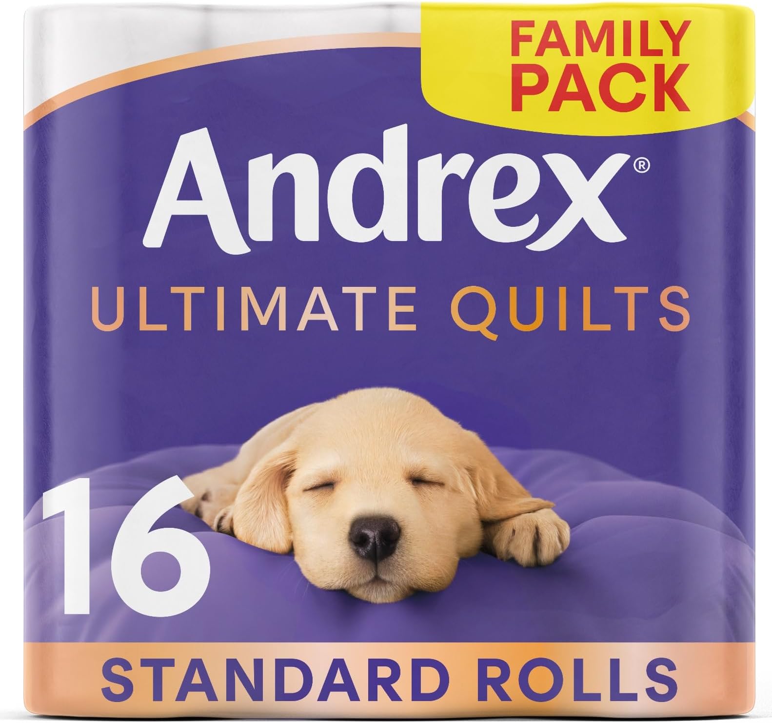 Andrex Supreme Quilts Quilted Toilet Paper - 16 Toilet Roll Pack - 25% Thicker Than Before to Provide Ultimate Quilted Comfort with Unique Air Pocket Texture