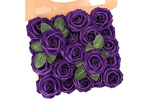 N&T NIETING Artificial Dark Purple Roses (25 Pack)