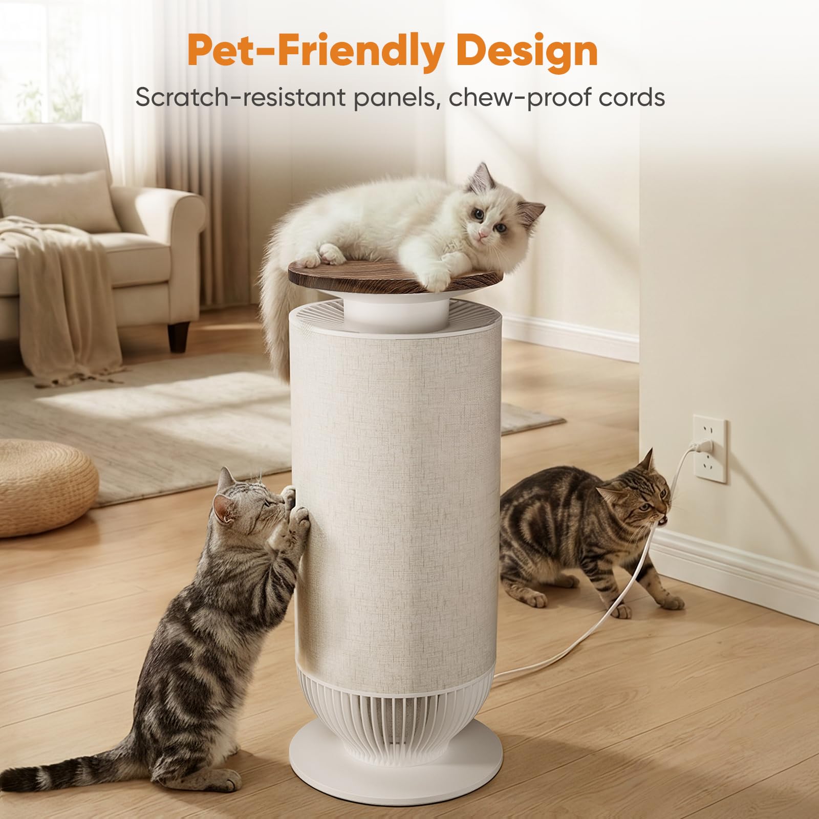 Petbobi Purificatore d'aria per la casa - Doppio sistema di filtrazione, filtro HEPA H13, controllo intelligente tramite app, funzionamento silenzioso per peli e odori di animali domestici