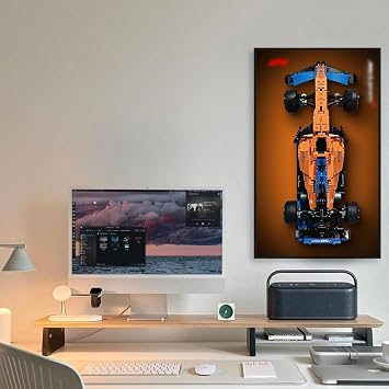 Display Wallboard compatible with Lego Technic F1 Racing Car Model Kit, 17.7 x 29.5 inch, 42141 Frame Wall for Formula 1 Car Wall Mount (Only Wallboard)