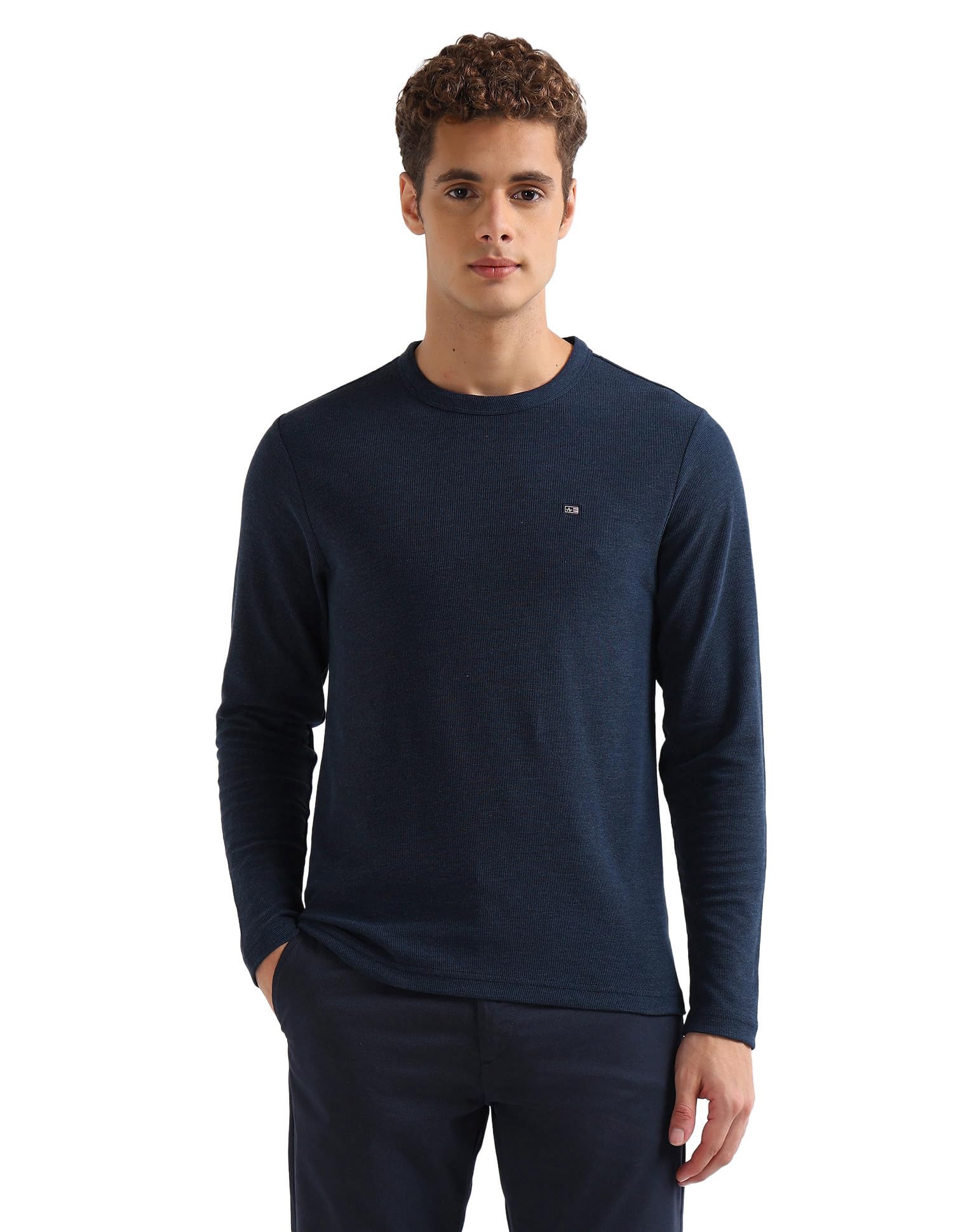 arrow sports Arrow Sport Men's Textured Pure Cotton T-Shirt-picture-21