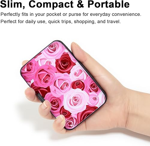 Miniatura 2 de Soporte para tarjetas de crédito, cartera de metal para tarjetas de bloqueo RFID, mini funda rígida de aluminio delgada para tarjetas de negocios