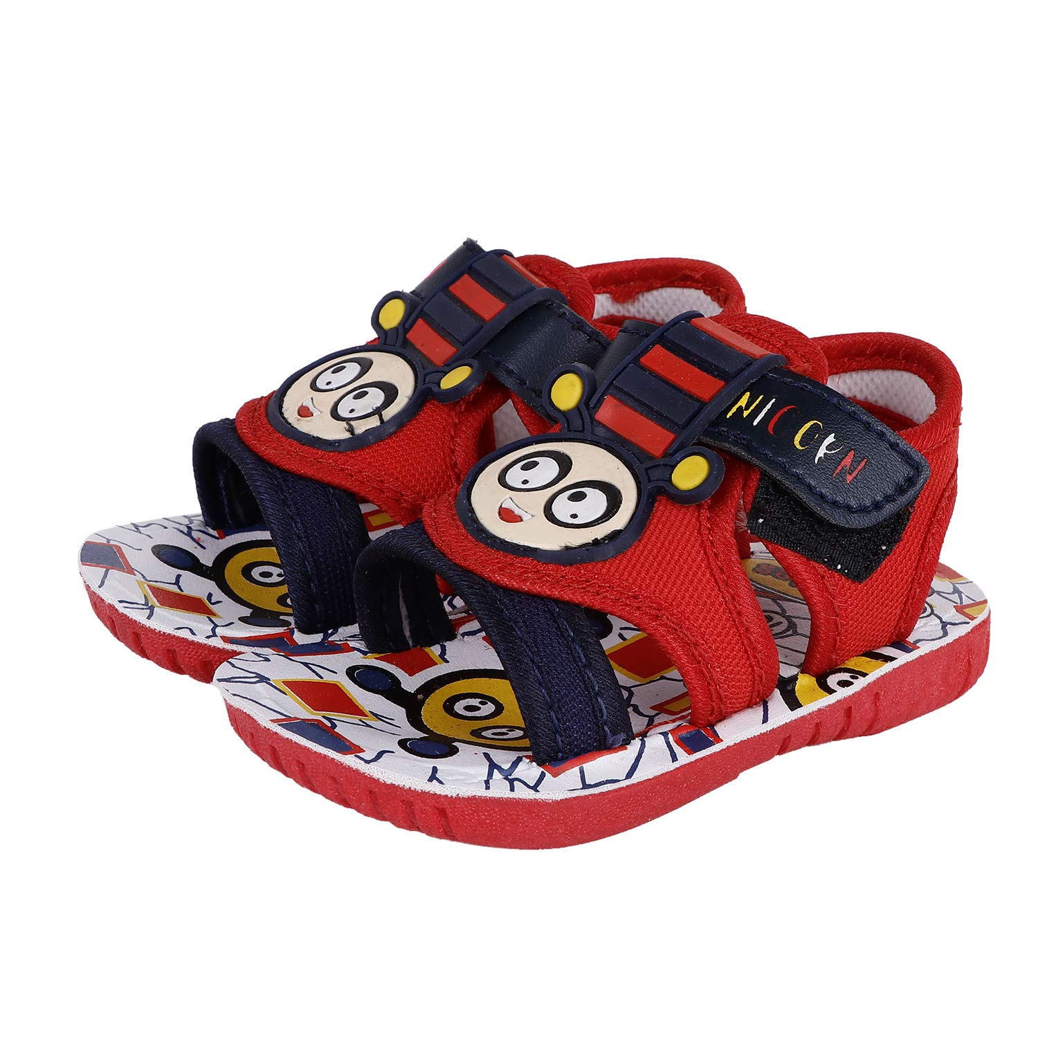 BUNNIES Unisex Kids Chu Chu Sound Musical First Walking Sandals for Baby Boys &Baby Girls for (15 Months to 18 Months) Red 3