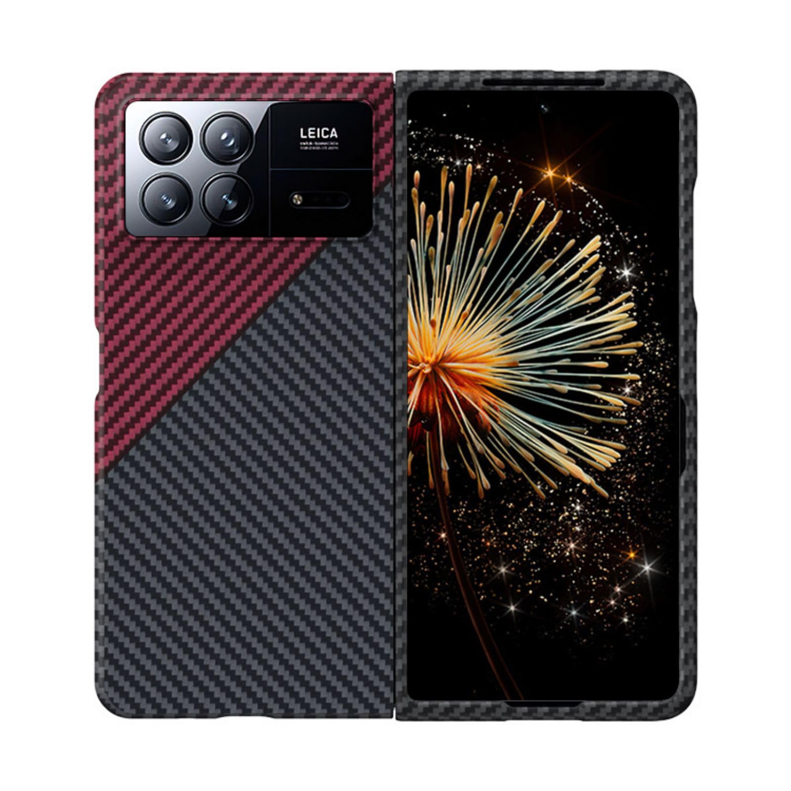 Coque pour Mix Fold3 Boîtier Carbon Fiber,Texturé Cuir Slim Case Bumper étui pour Xiaomi Mix Fold 3(1)