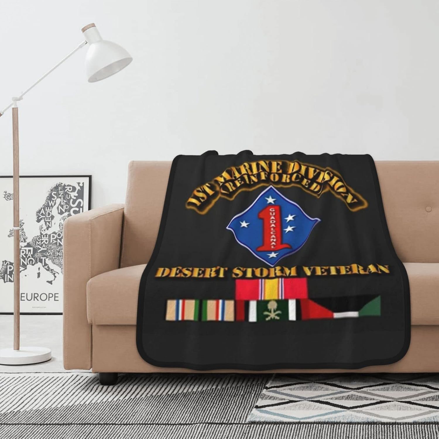 Desert Storm Veteran Blanket Christmas Lightweight Quilt for Room Lightweight Quilt for Kid Soft Blankets