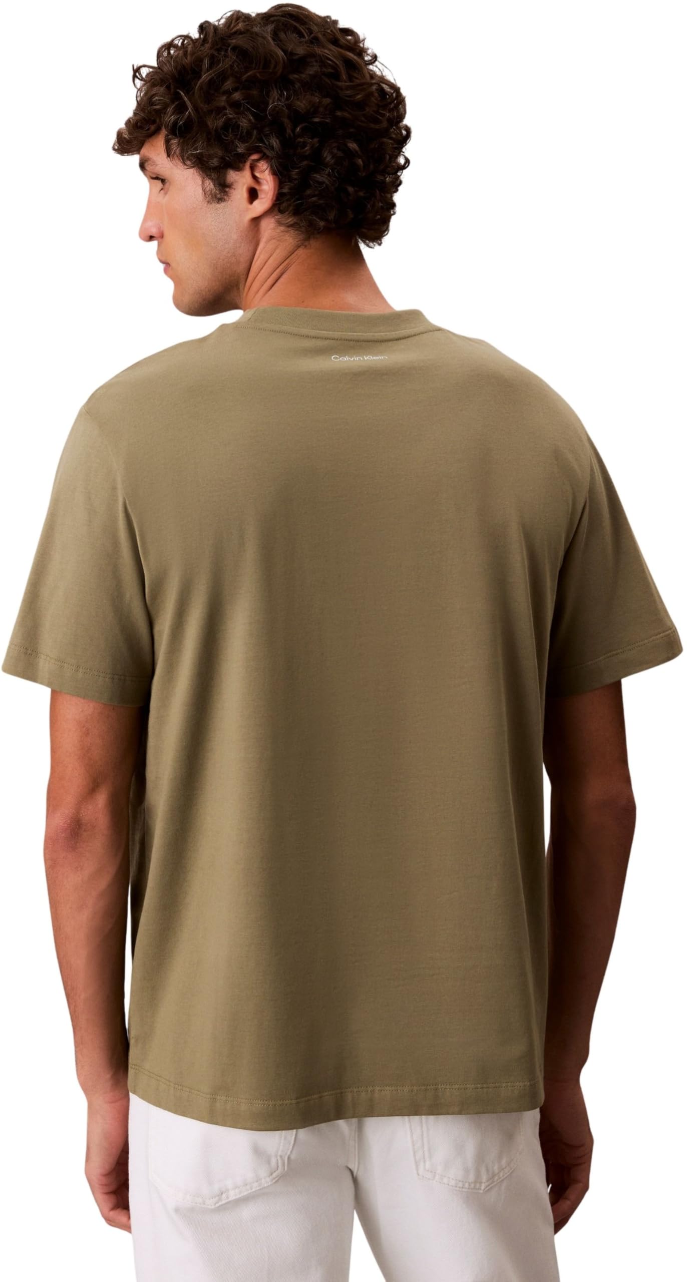 Calvin Klein Herren T-Shirt Kurzarm March Graphic Seasonal aus Baumwolle, Grün (Deep Lichen Green), S – Ansicht 2