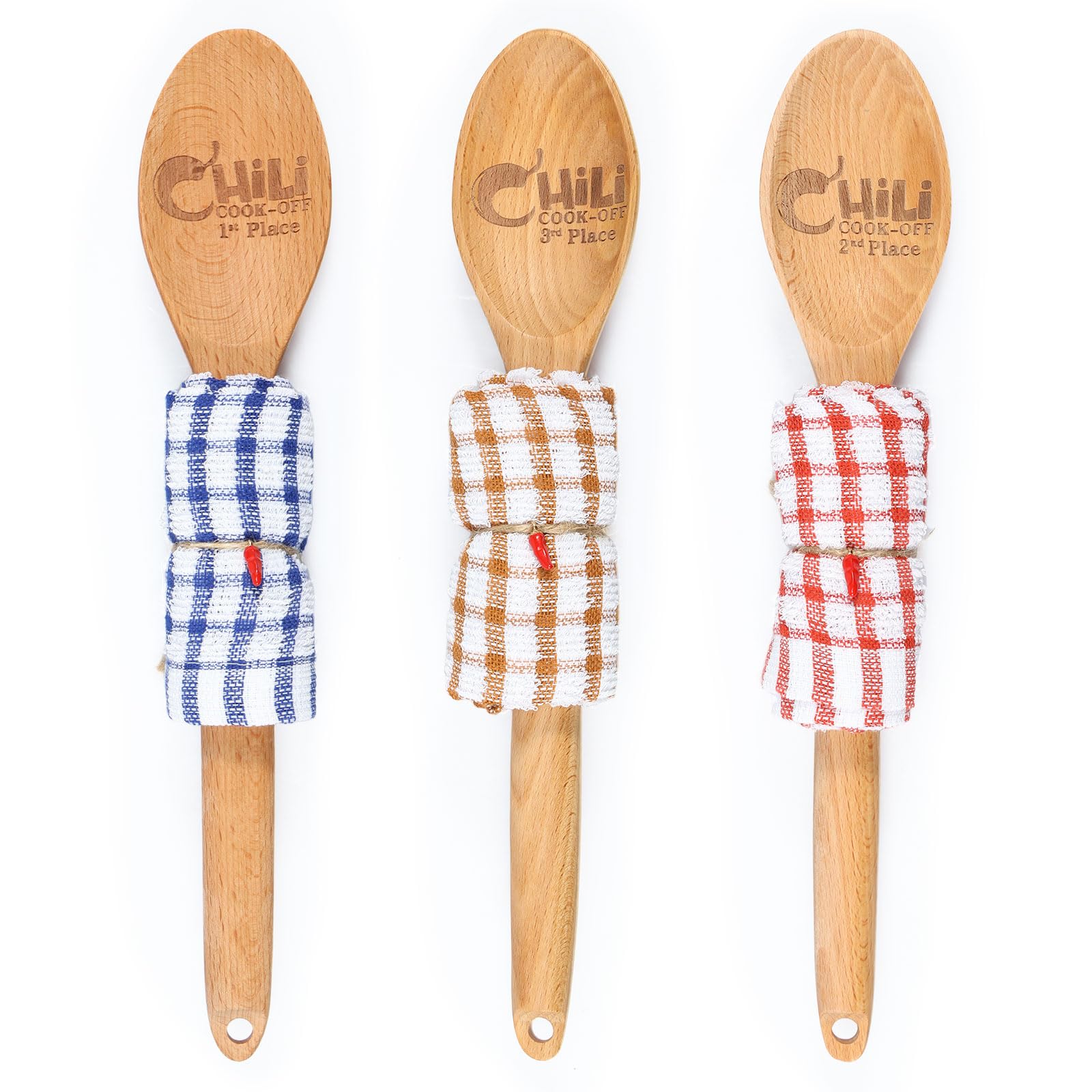 Kit Completo Per Concorso Di Chili Cook-off - 60 Pezzi Con Urna Voto, Medaglie, Trofei In Legno E Cucchiai Di Bambù