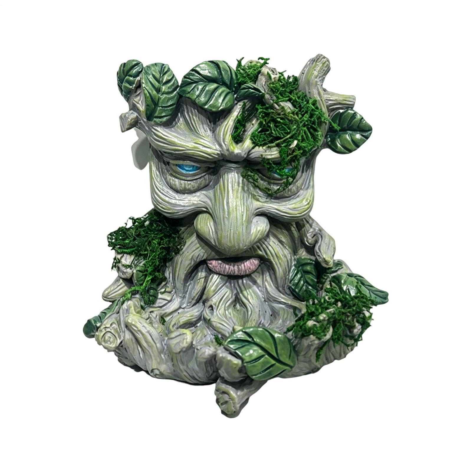 para pájaros con Cara de árbol – Escultura de máscara de guardián del Bosque de Resina 3D de 5,12 Pulgadas, Acento artístico de jardín Resistente a la Intemperie, Unidad de decoración colgant