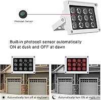 Vista 3 de Iluminador infrarrojo 12pcs matriz IR LED IR iluminador visión nocturna gran angular largo alcance al aire libre impermeable para cámara de Blanco