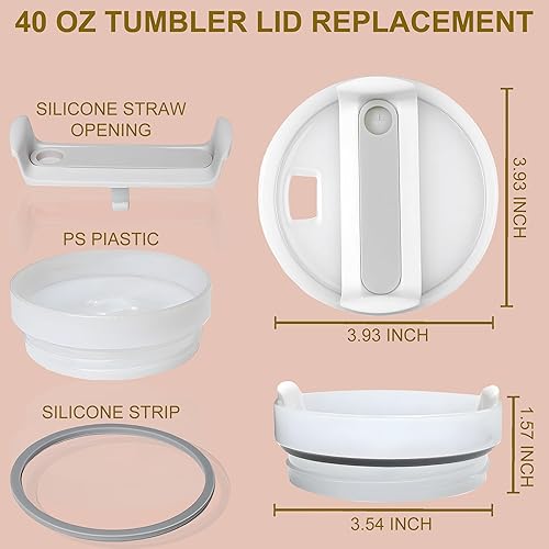 Miniatura 8 de SZTUMBO Stanley - 2 tapas de repuesto para vasos Stanley de 40 onzas, a prueba de derrames y salpicaduras, accesorio para vaso Stanley Quencher