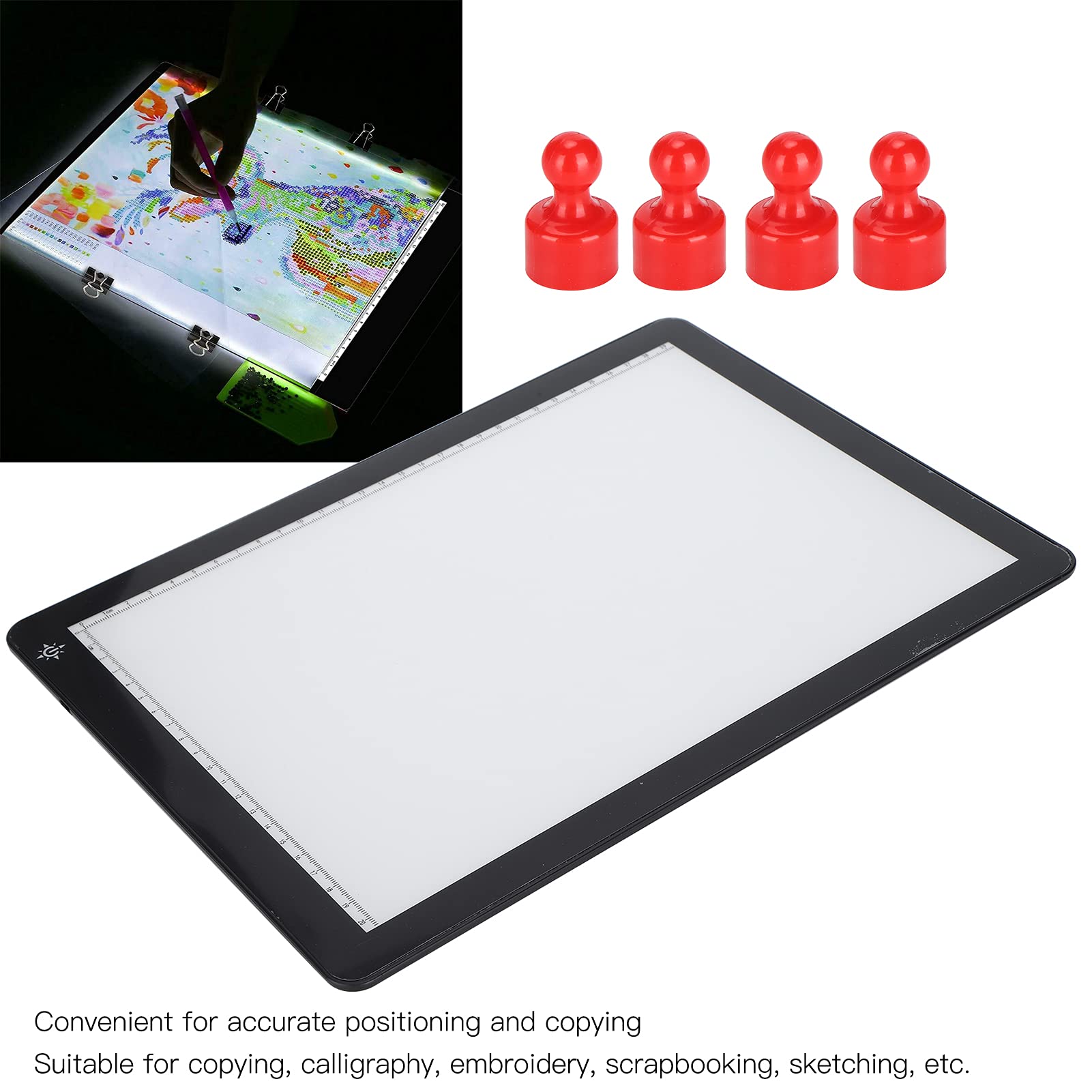 Brightpad per Pittura, Pannello LED Copy Graffiti a 3 Luci Regolabile, Tavolo da Disegno Elettronico 5V 1A Adatto per Artisti, Studenti, Designer, Hobbisti