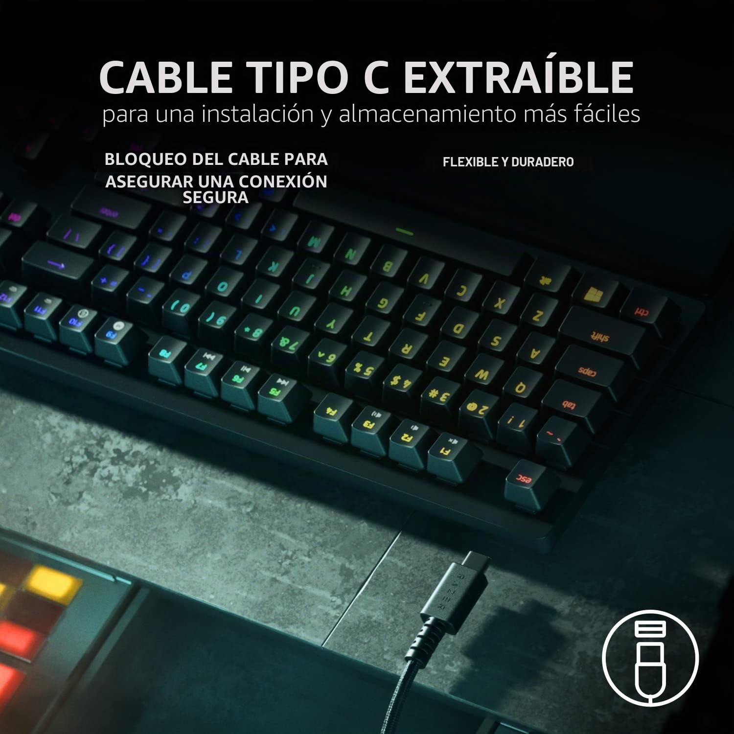 RAZER - Clavier gaming - HUNTSMAN V2 TKL PURPLE SWITCH
