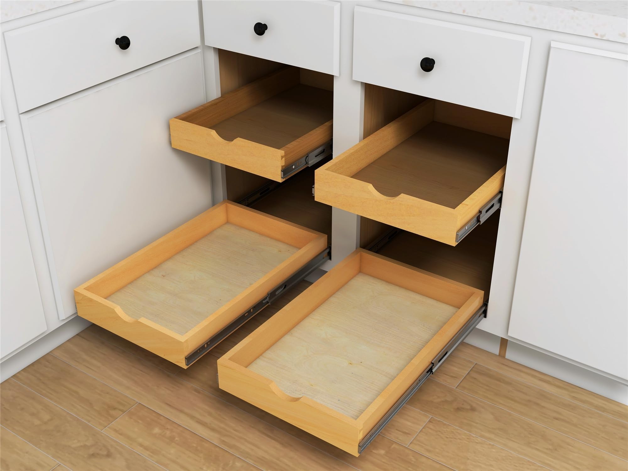ELYSIAN 14 inch Width Drawer Wood Pull Out Tray Drawer Box Kitchen Cabinet Organizer, Cabinet Slide Out Shelve, Wooden Pull-Out Shelf --DIY (Fits RTA Cabinet B18, Pantry 18) POT#1 (15''W x 21''D)