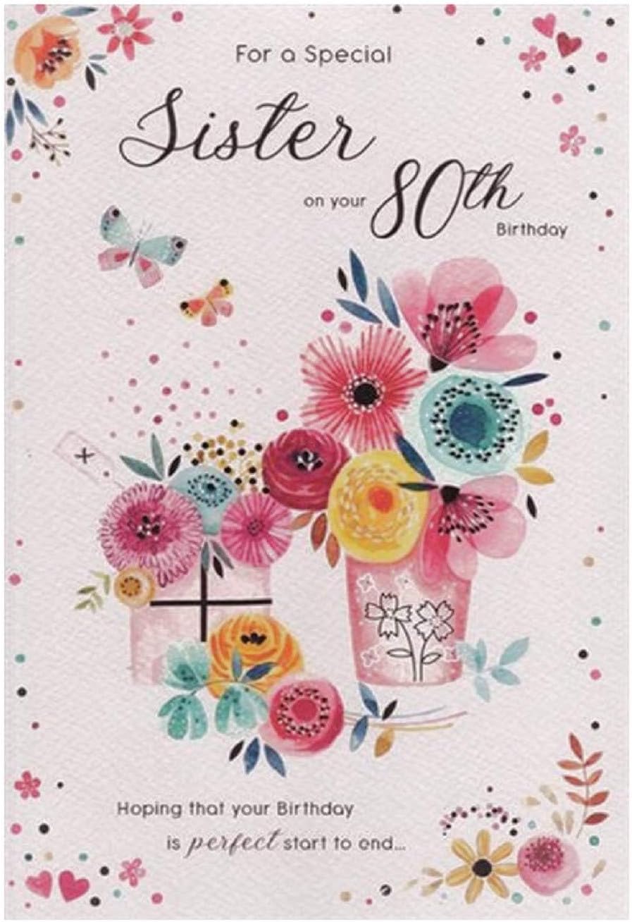 Happy Birthday to a special Sister on your 80th Birthday card