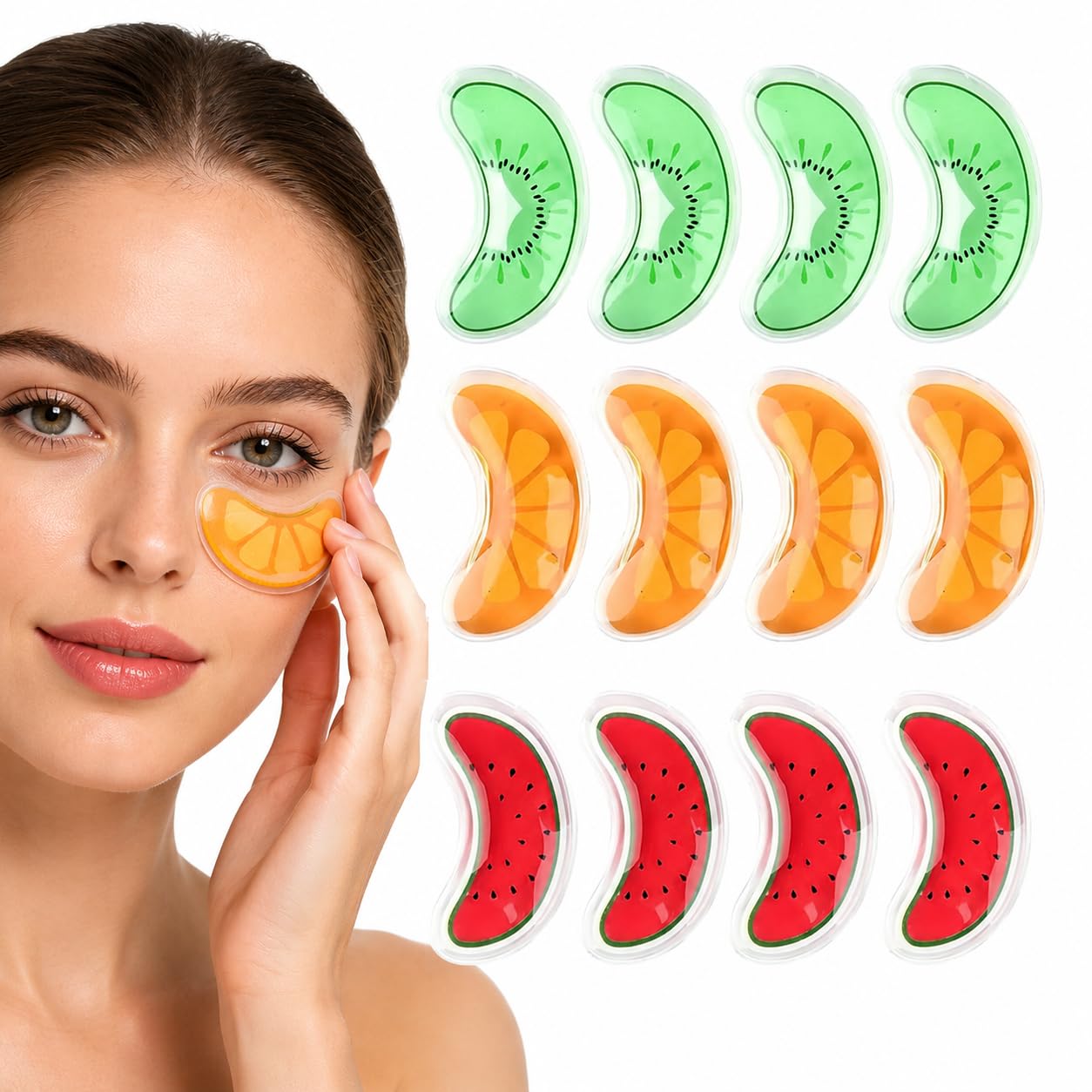 Photo 1 of 12PCS Reusable Gel Eye Ice Pack, Hot Cold Compress Eye Pads for Puffy Eyes, Dark Circles, Migraine Relief, Reusable Cold Therapy Eye Mask Patches