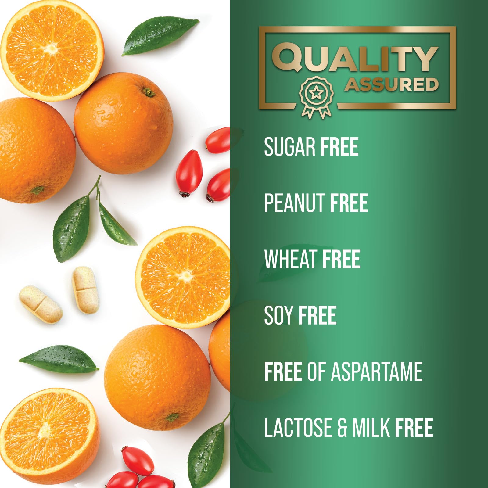 Vitamin C 1000mg Chewable - Sugar Free, Natural Immune Support Supplement with Vitamin C & Rose Hips Bioflavonoids - Extra Strength Antioxidant, Powerful Vit C Chews, Tasty Orange Flavor, 120 Tablets — Amazon image 5