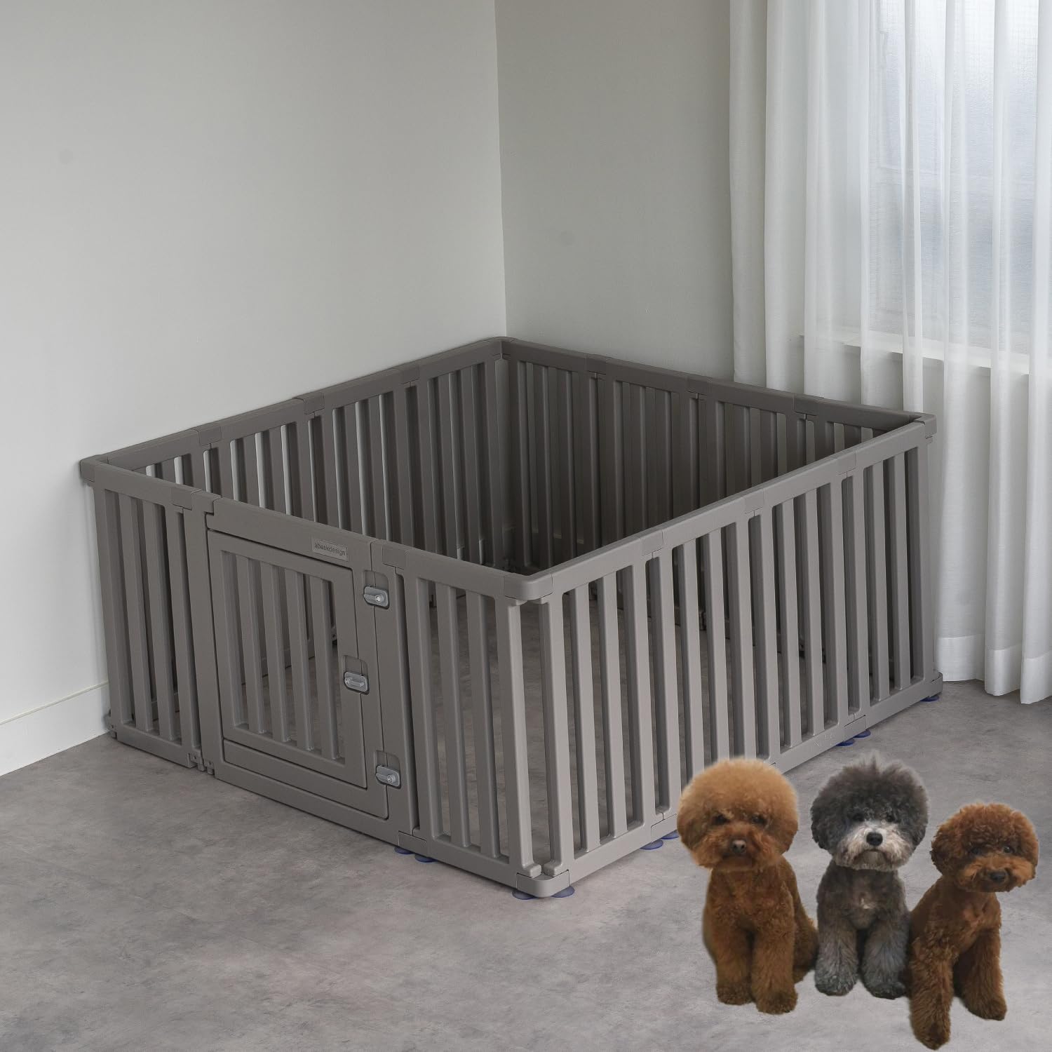 abaskdesign 犬用ペットサークル 14枚＋扉 (156cm×96cm) Amazon