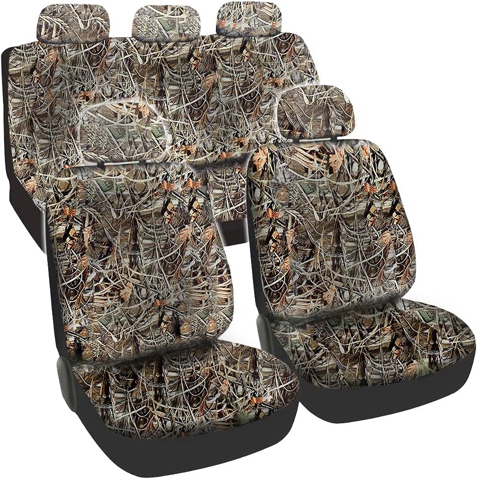 CarsCover Real Full Camo Seat Covers for Auto Truck Car SUV Woman Style Seat Cover (9pc Full Camo Low Back)