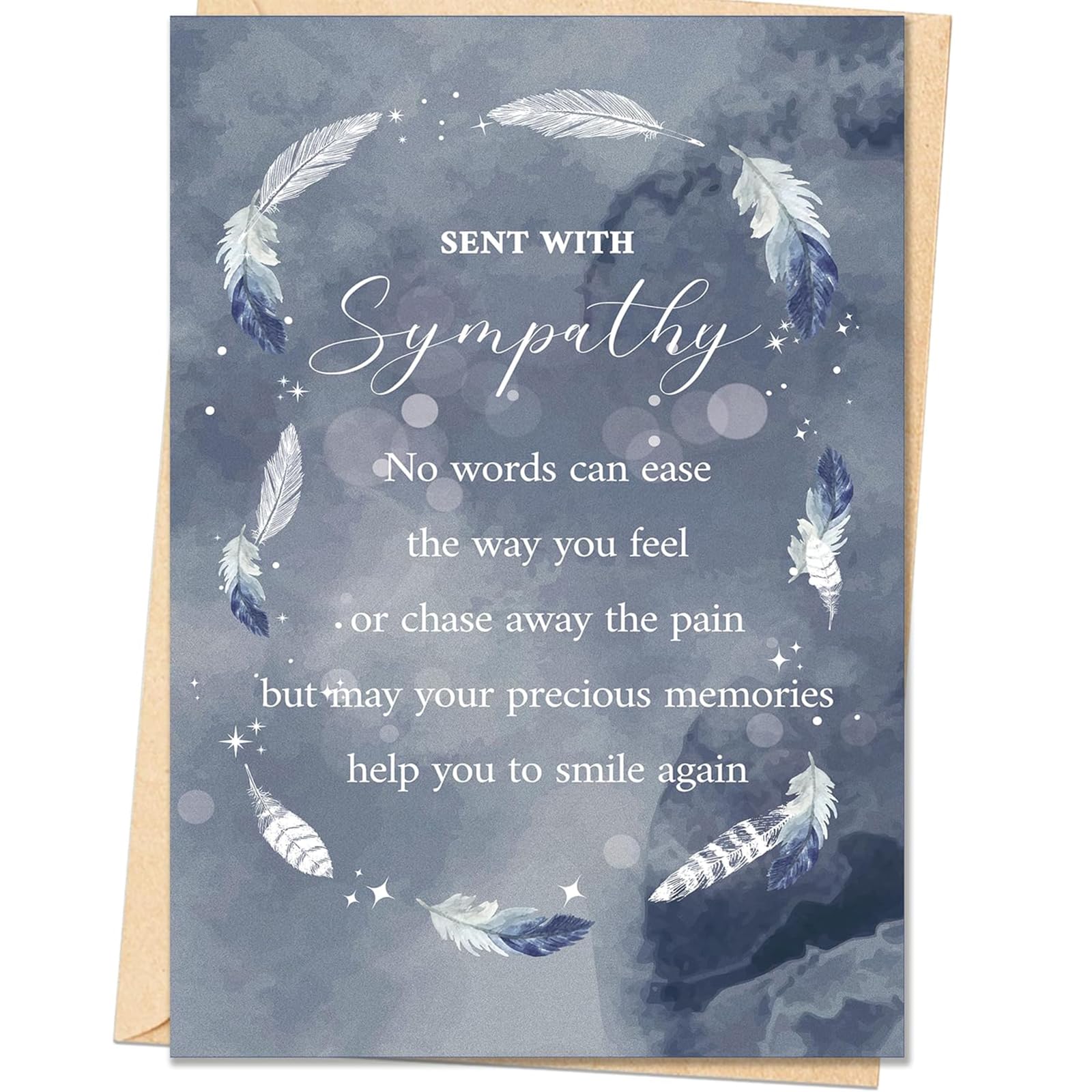 Vesavifaka Sympathy Card, Sympathy Gifts Cards for Loss of Loved One, Artistic Condolences Card, Thoughtful Bereavement Cards for Family or Friends