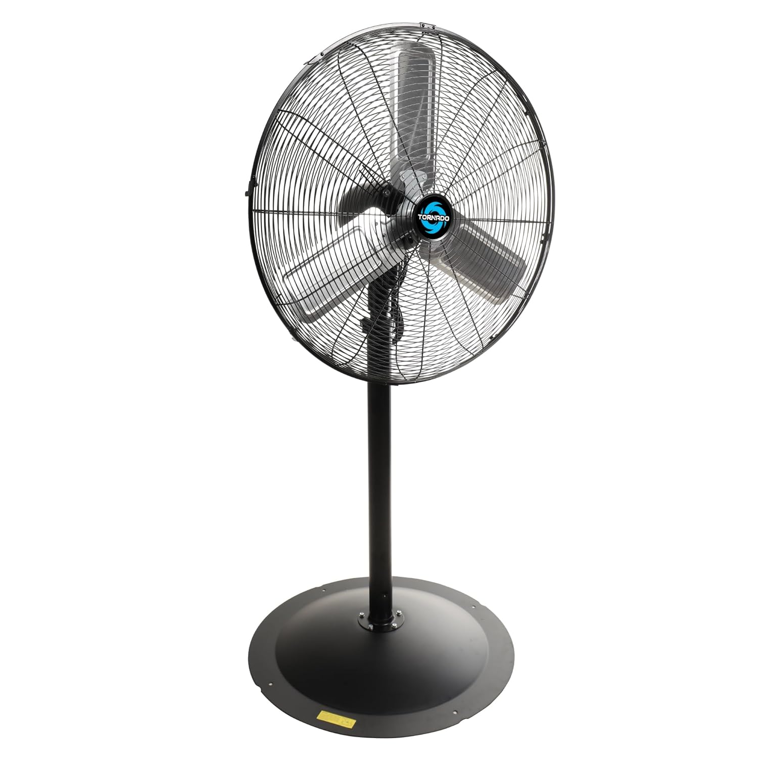 Tornado 24" Heavy Duty High Velocity Pedestal Fan, 3 Speed, 7600 CFM, 1/4 HP, Ideal for Commercial & Industrial Spaces, UL Listed, 6.6 FT Cord