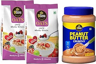 Disano Oats, 100% wholegrain, Pouch 2 kg & Disano Peanut Butter Crunchy 924g Price In India