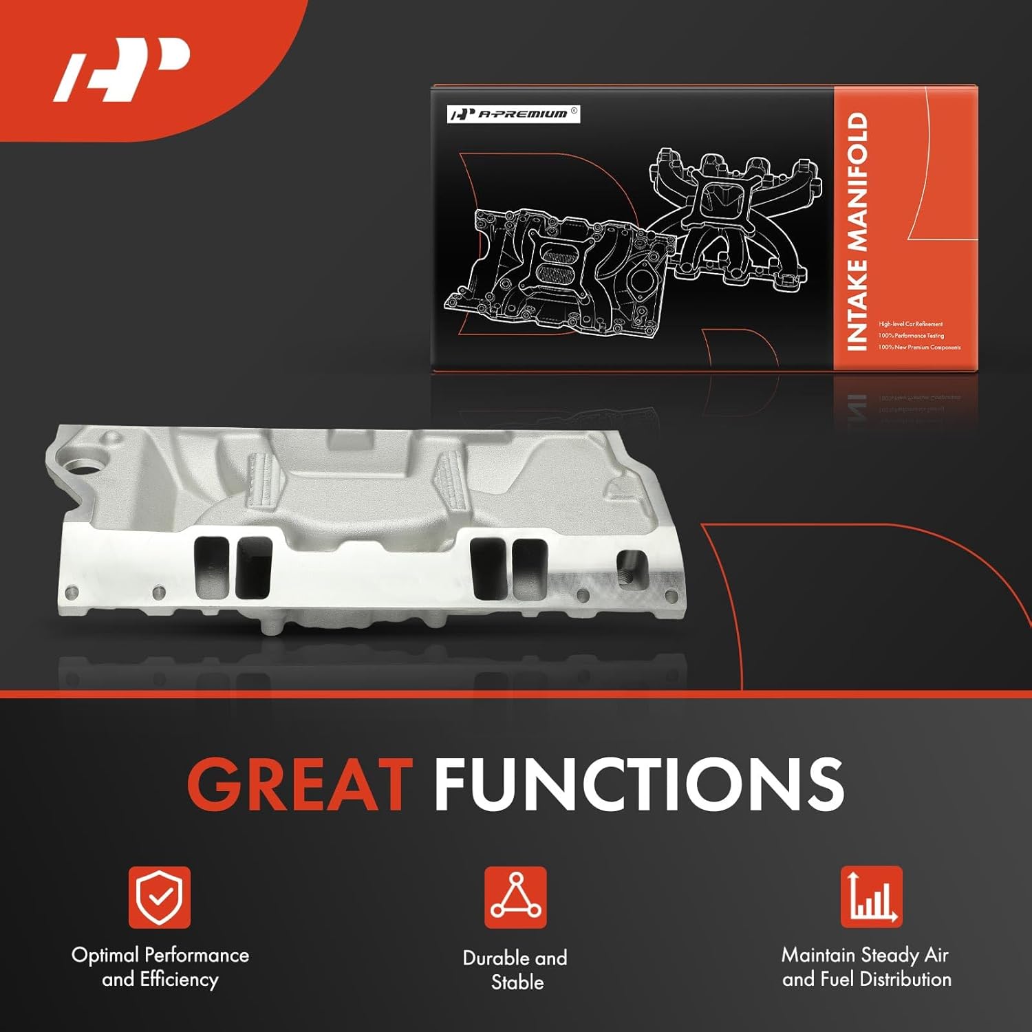 A-Premium Front Intake Manifold Compatible with Chevrolet Tahoe, Express 1500 2500 3500, C1500, C2500, C3500, K1500 K2500 Suburban & GMC Yukon, Savana, C1500, C2500, G3500, K1500 & Cadillac Escalade