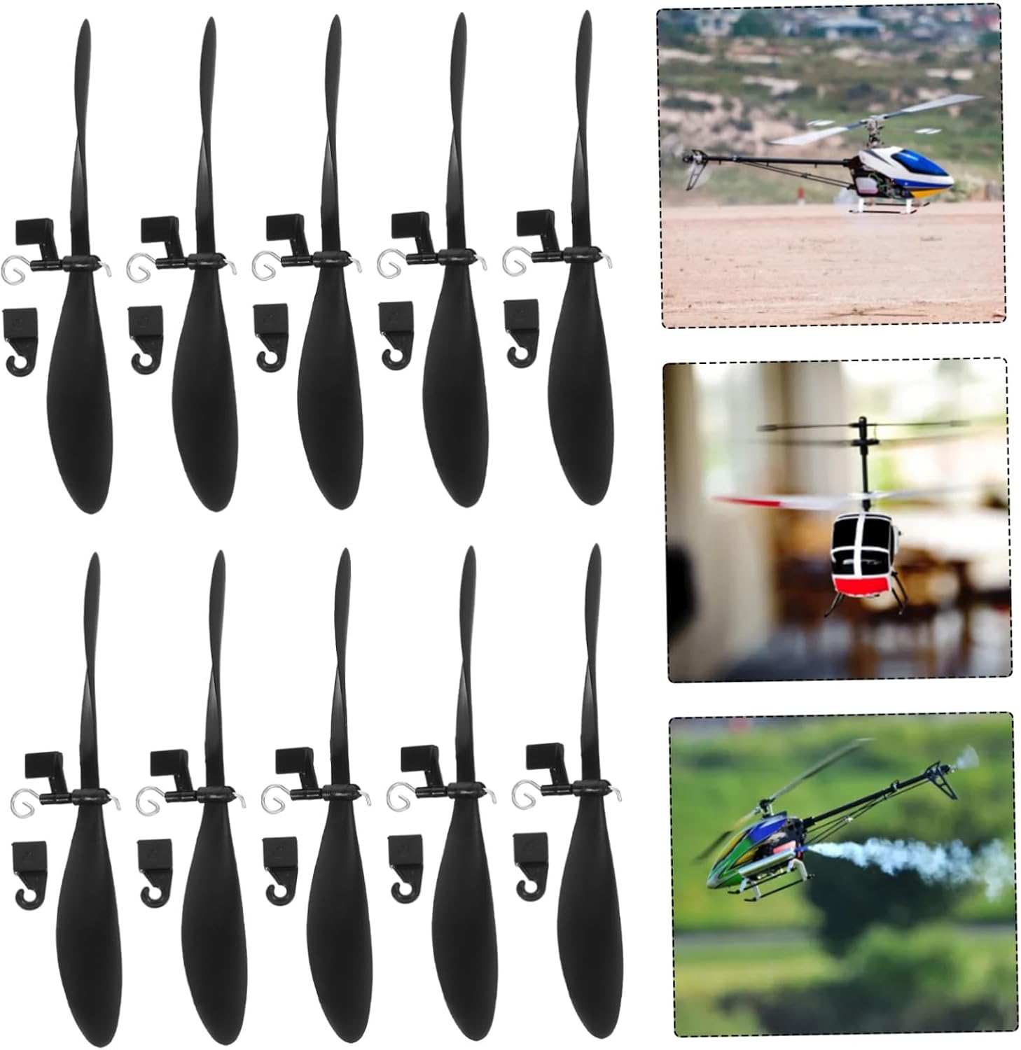 NUOBESTY Model Airplane Propellers 10 Sets 5.70In Lightweight Fold Resistant Blades for Stem DIY Aircraft Projects Rc Plane and Helicopter Accessories
