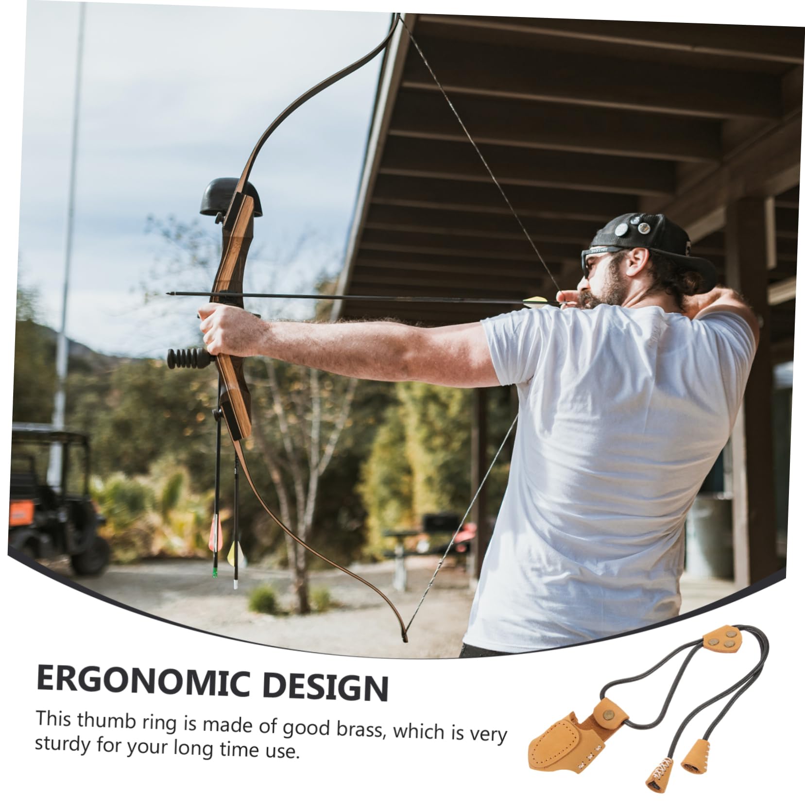 ibasenice Material Thumb Guard Reusable Archery Thumb Ring Portable Finger Protector