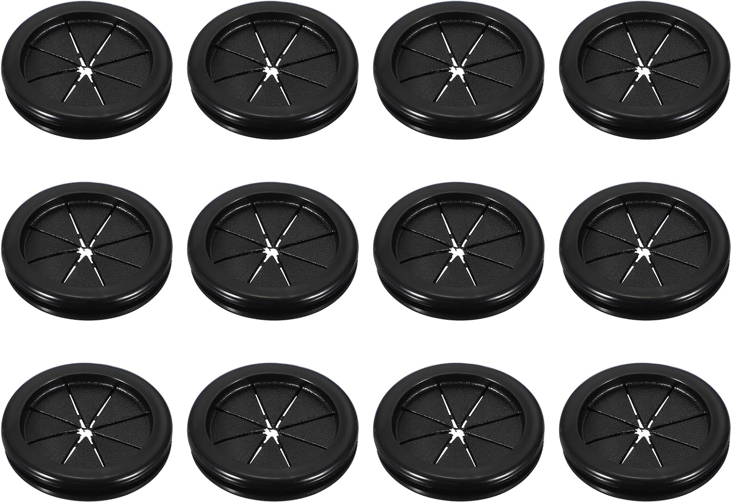PATIKIL 12Pcs Rubber Plug Hole Grommet Kit, 2.0" Firewall Closed Hole Plug Fire Grommet for Wire Electrical Appliance Plumbing Wiring Automotive Home Improvement, Black