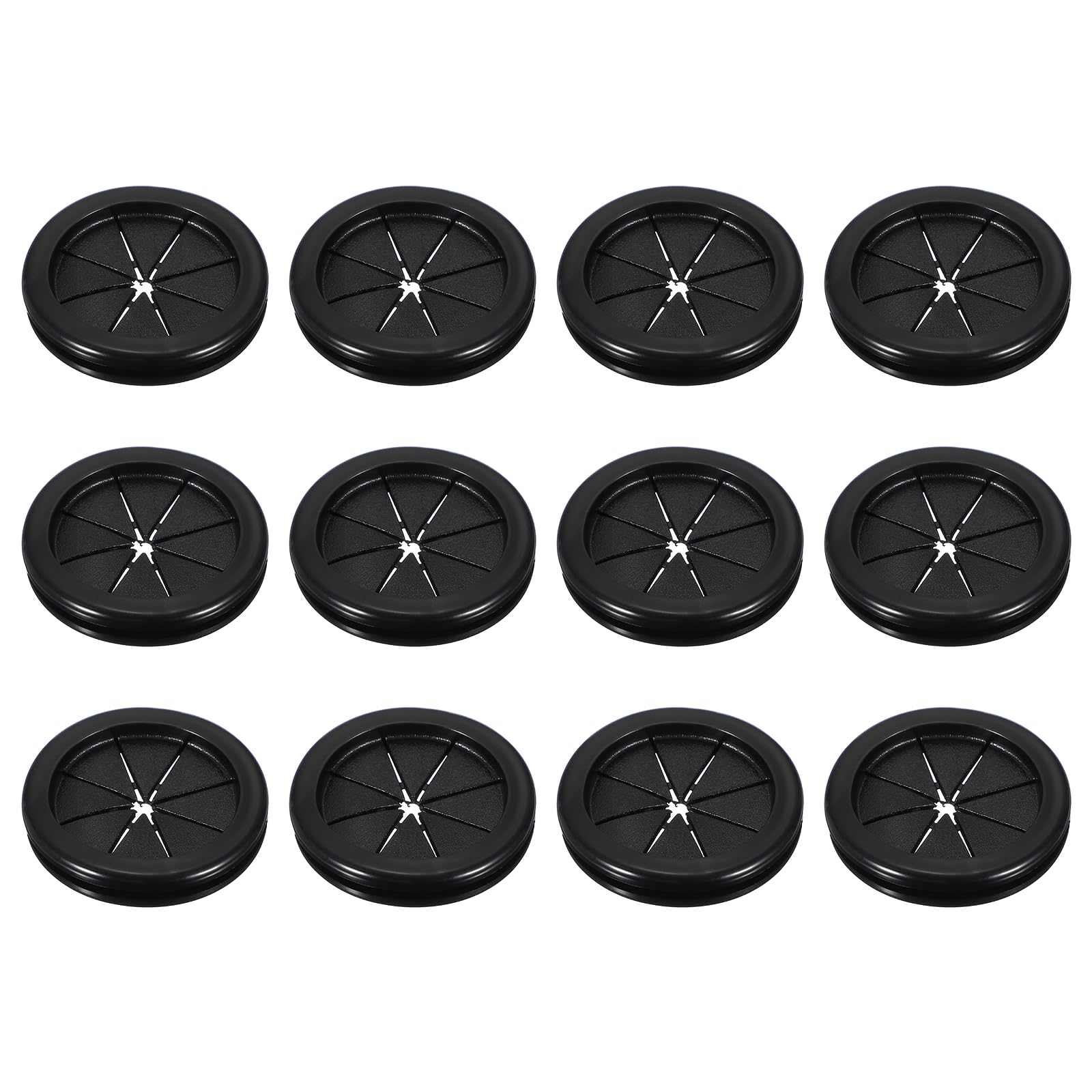 PATIKIL 12Pcs Rubber Plug Hole Grommet Kit, 2.0" Firewall Closed Hole Plug Fire Grommet for Wire Electrical Appliance Plumbing Wiring Automotive Home Improvement, Black