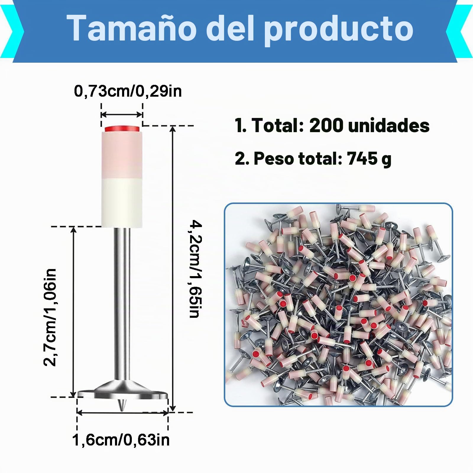 Clavos de Acero Manual, 200 Piezas Clavos Redondos, Clavo Redondo de Acero de 7,3 mm de Diámetro, Clavo Aceros para Hormigón, para Techos, Paredes, Paredes de Acero