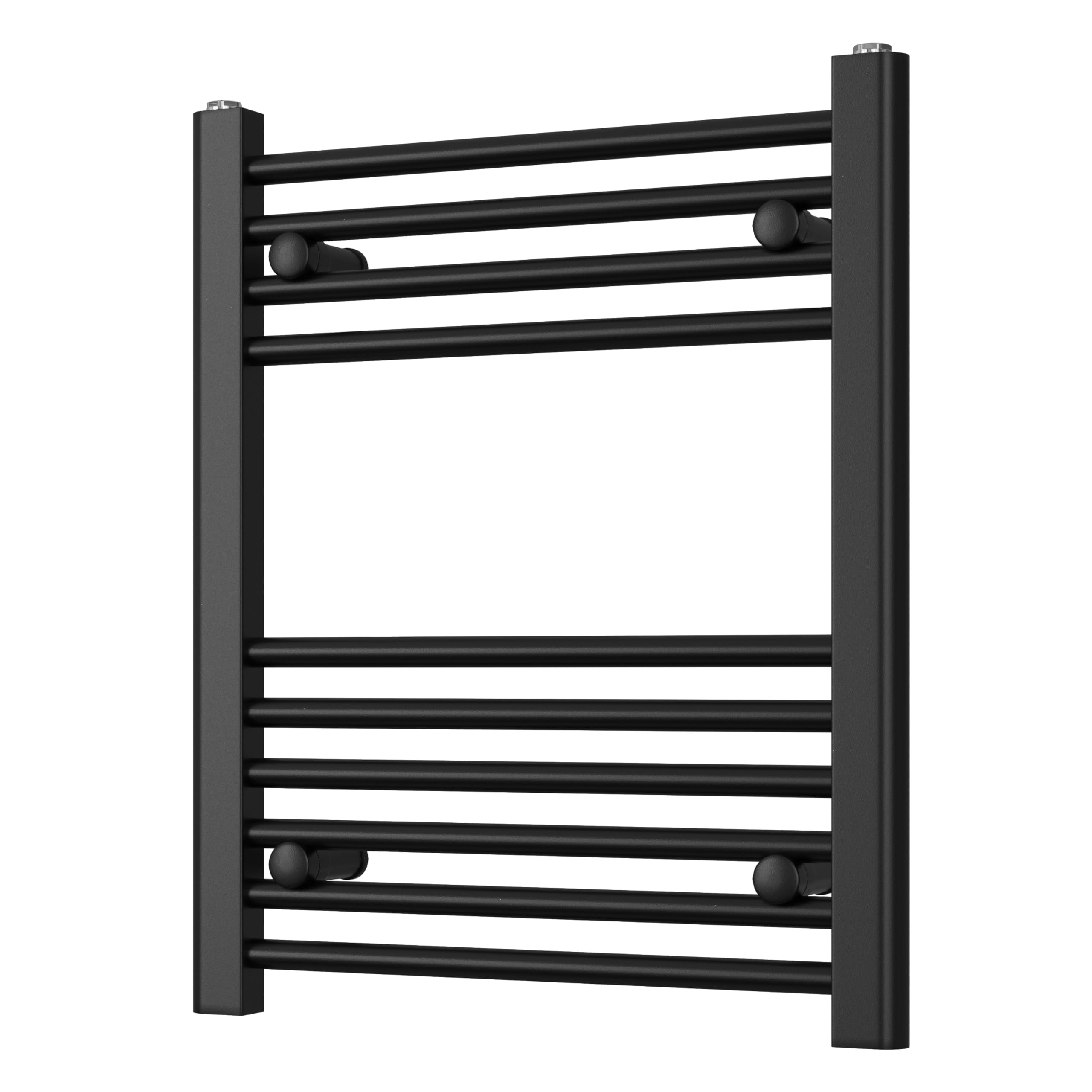 Heated Straight Black Towel Rail - For Luxurious Bathrooms - Efficient Towel Warmer & Storage Rack - Bathroom Radiator Towel Rail with Stylish Towel Holder - Easy Installation - H600mm x W500mm