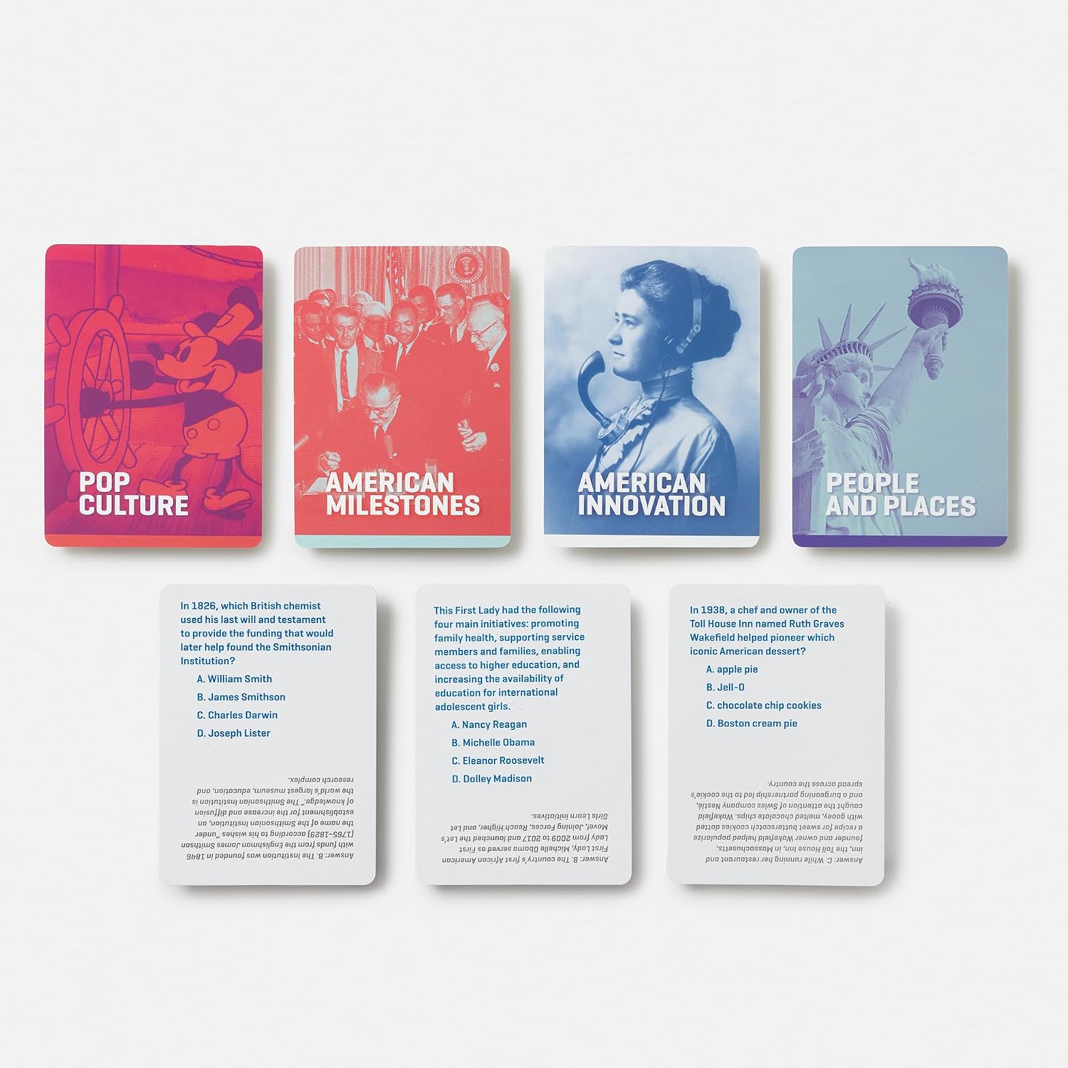 American History Trivia from the Smithsonian: Trivia Cards: 200 Questions to Test Your Knowledge (Ultimate Trivia Card Games)
